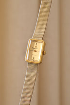 1970s Omega De Ville Manual Wind Gold Plated Tank Style Watch Mesh Strap, in Omega Box Working