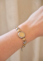 Rare Vintage Seiko Alba Heart Bracelet  Gold and Silver Two Tone Ladies Watch Working