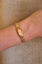 Rare 90s Ladies Gold Pulsar Slim and Petite Watch in Box