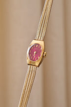 Rare Ladies Vintage Gold Seiko Pink / Purple Dial Mechanical Watch Working