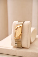 Rare Collectible Vintage 1990s Seiko Rivoli Quartz Watch Gold Asymmetrical Bracelet