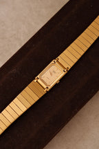 90s Vintage Ladies Ultra Thin Tank Lassale Seiko Gold Plated Watch Working in Box
