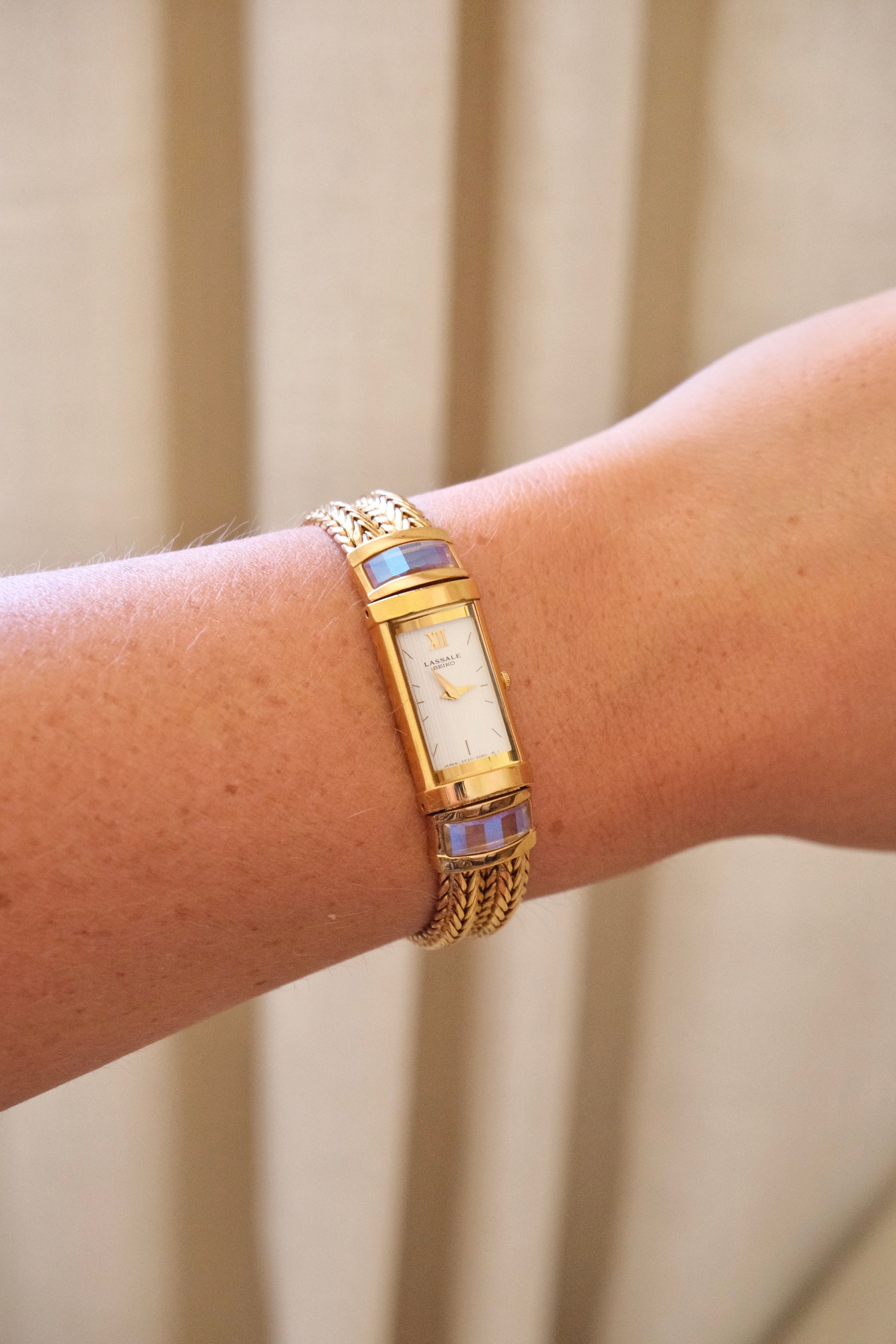Vintage 1980s Rare Lassale Seiko Womens Gold Watch Working