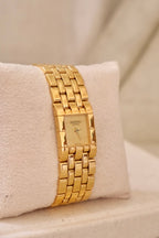 Vintage  18k Gold Plated Ladies Raymond Weil Tank Watch with Box & Papers