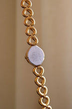 Rare Vintage Seiko Gold Heart Link Ladies Watch with a Teardrop Case Champagne Dial