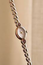 Ultra Rare & Petite Citizen Chère Two Tone Ladies Watch with Two Red Gemstones