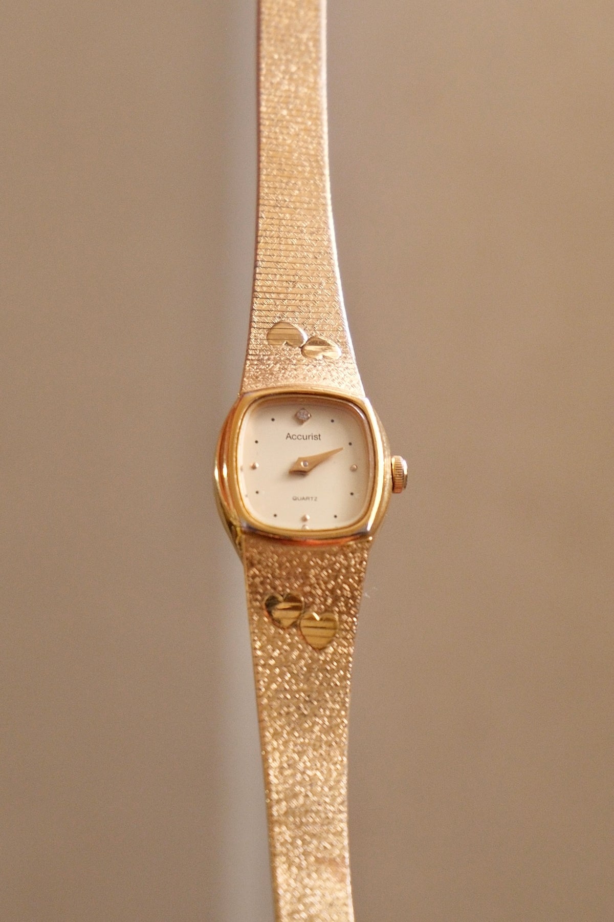 Sweet Ladies Vintage Gold Accursit Heart Watch Quartz Working