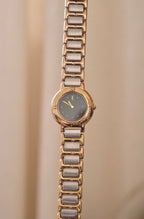 Vintage YSL Ladies Dual Tone Black Dial Watch Working