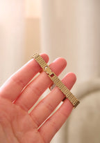 Ladies vintage Timex Kcell Face gold watch box and papers working