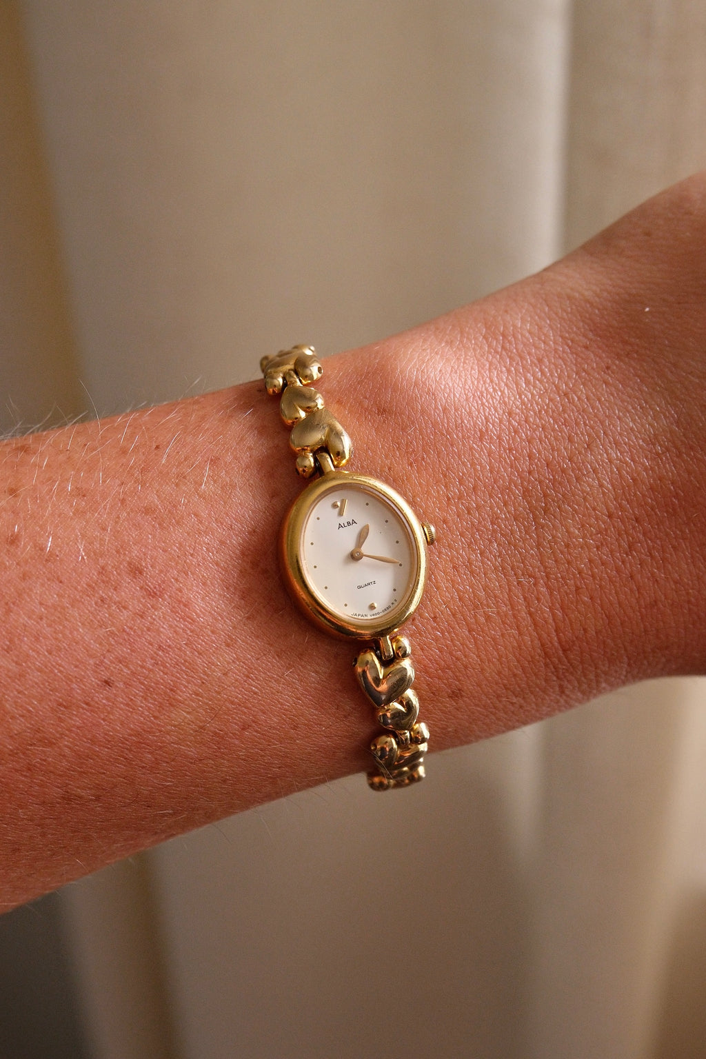 Rare 90s Ladies Seiko Alba Sweet Heart Gold Watch Working