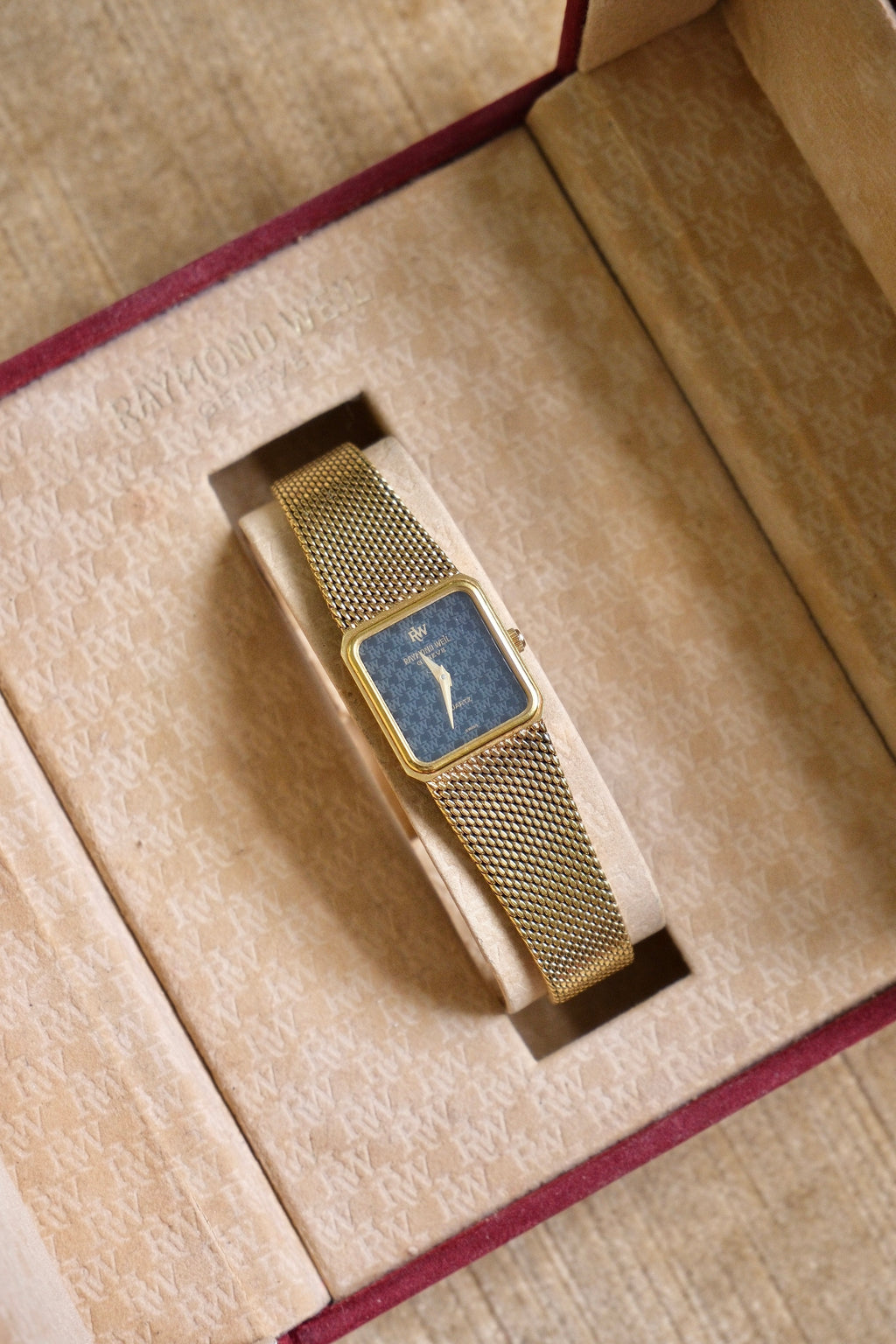 Vintage Raymond Weil Genève 5702 Ladies Watch 18K Gold Plated Quartz 1980s Swiss