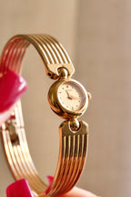 Rare & Petite Vintage 1990s Gold-Plated Ladies' Seiko Quartz Watch With Semi Bangle