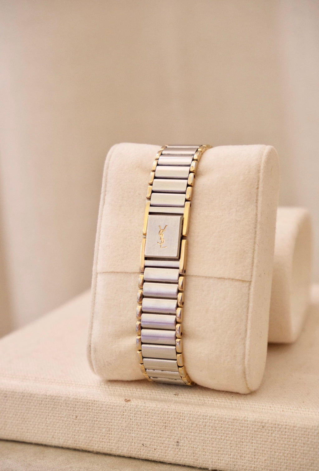 Vintage 90s Yves Saint Laurent Ladies' Quartz Watch - Silver-Tone Bracelet