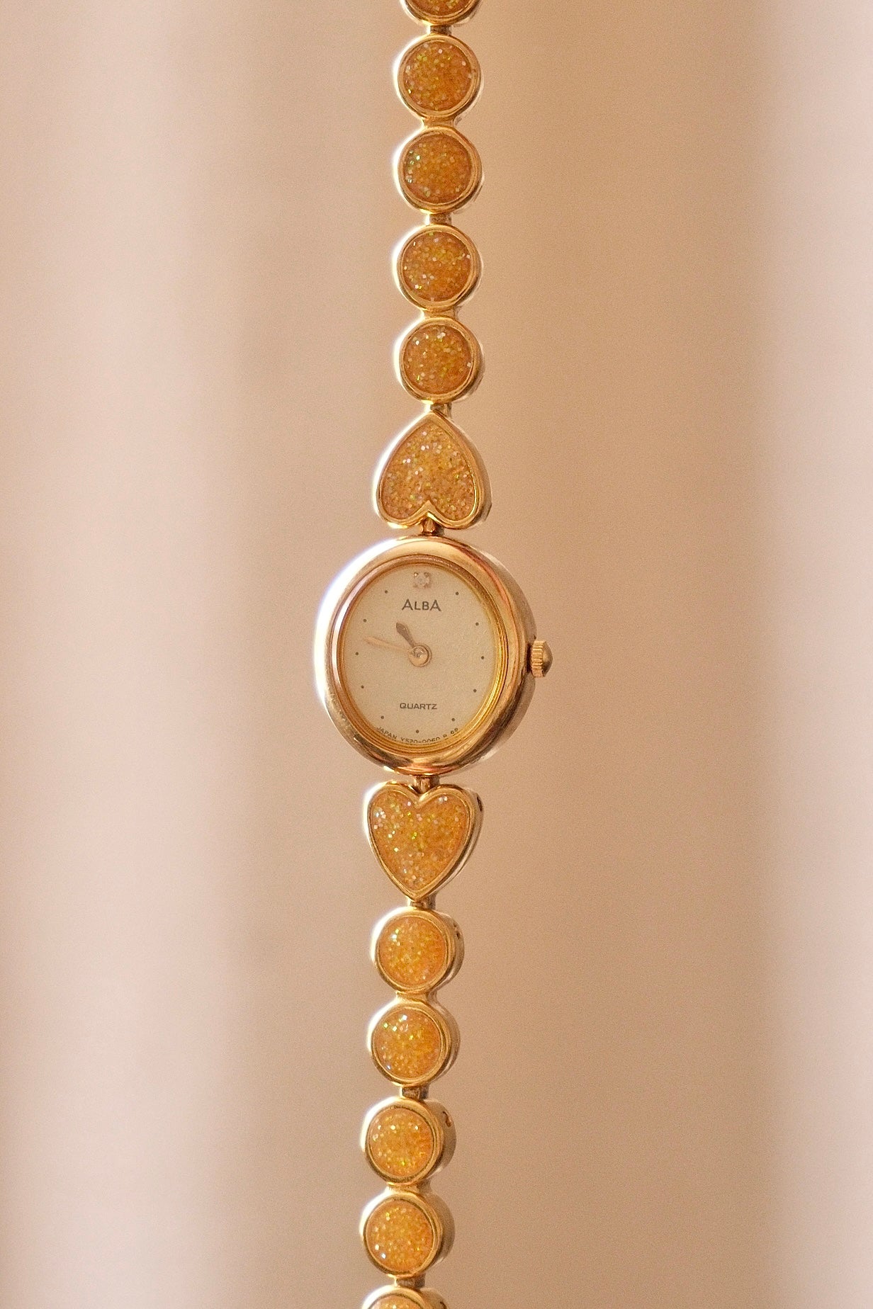 Rare 90s Vintage Gold Alba Seiko Heart Quartz Watch Working