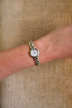 Vintage 90s Ladies Gold Two Tone Seiko Tissé Dainty Quartz Watch