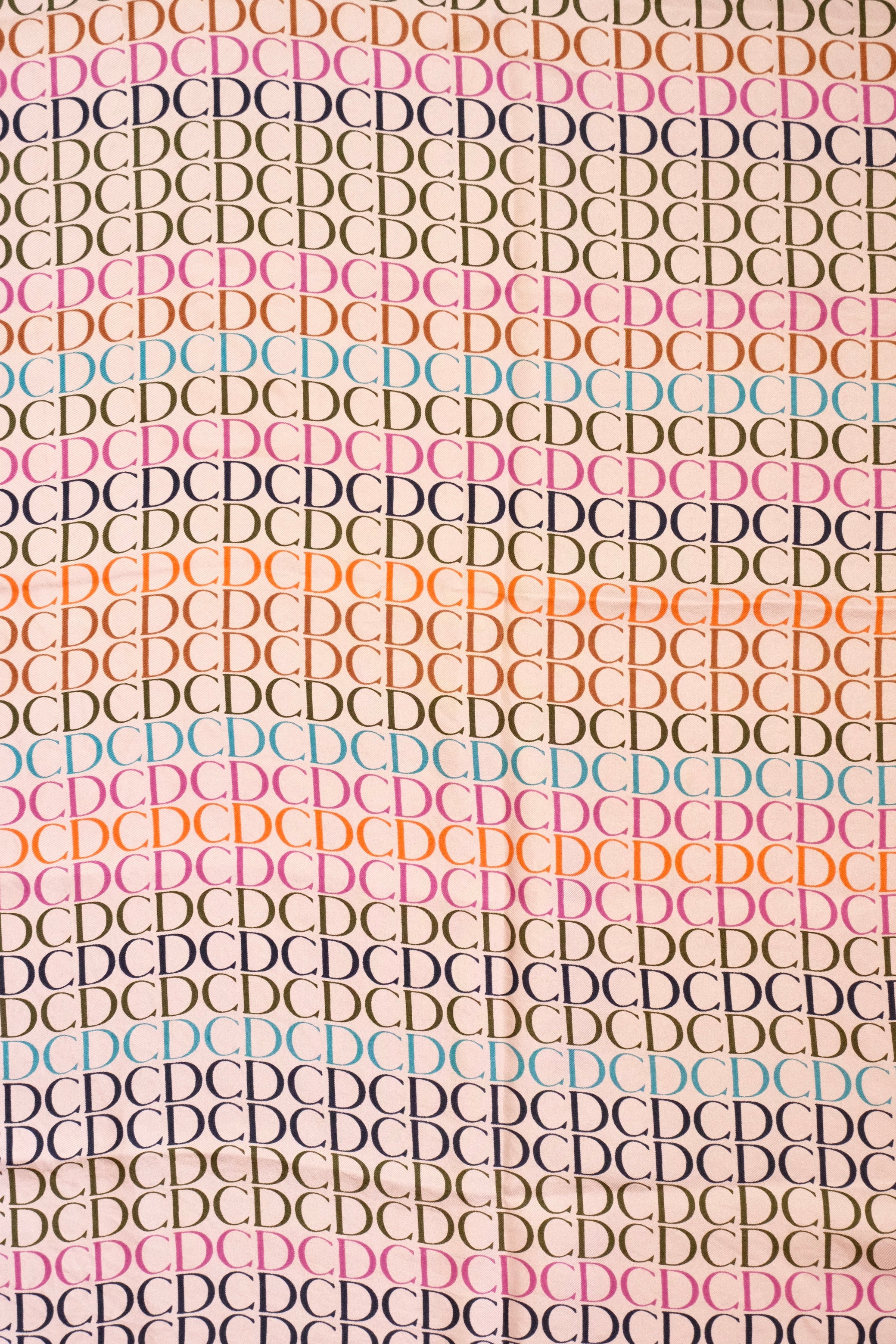 1970s Vintage Christian Dior CD Silk Scarf