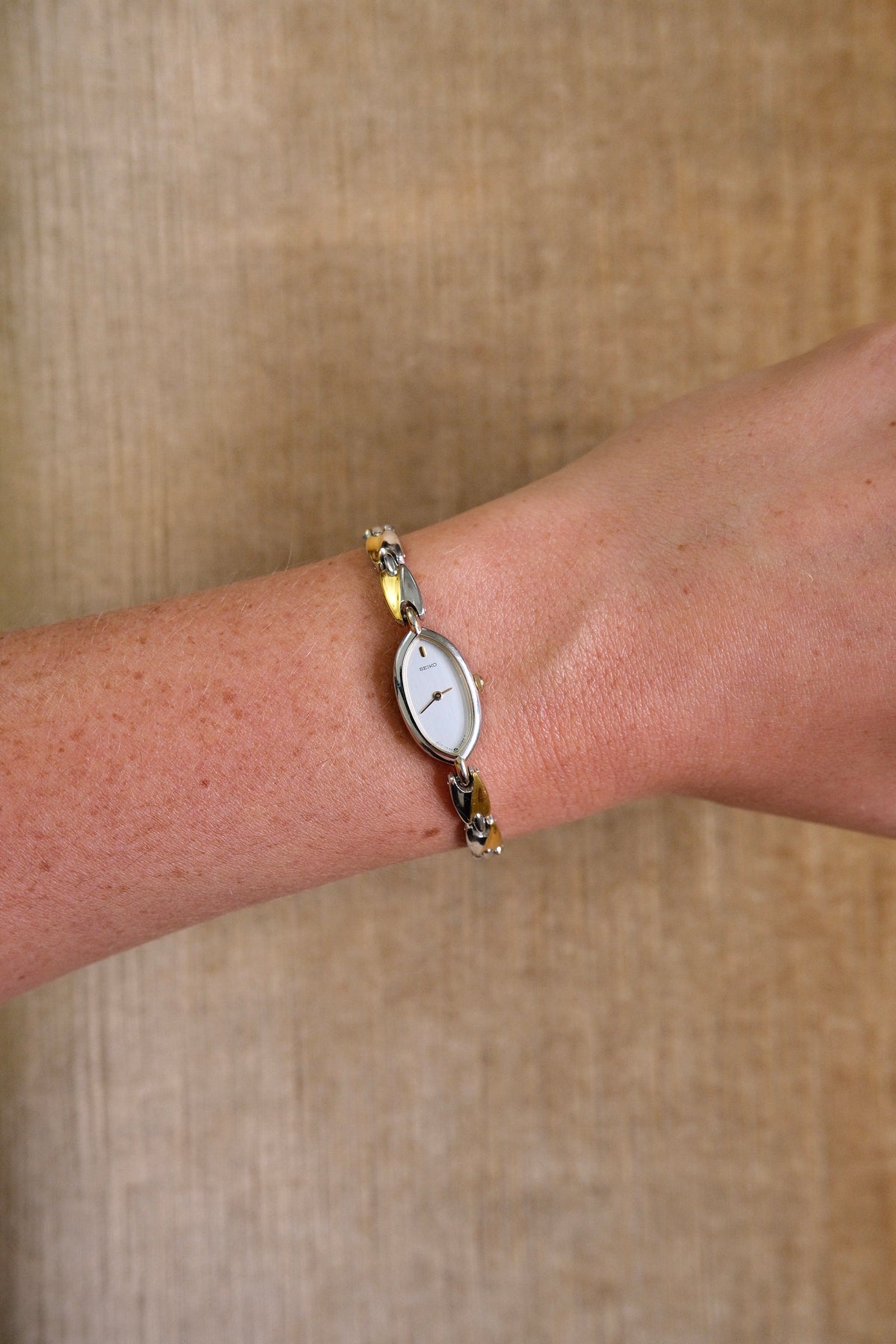 Petite Vintage 1990s Gold-Plated Ladies' Seiko Two Tone Quartz Watch