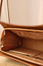 Rare Vintage Gucci Brown Leather Shoulder Bag Made in Italy Circa Late 1980s