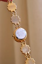 Very Rare Marcel Drucker Flower Peak a Boo Watch Pale Blue Carved Flowers Working
