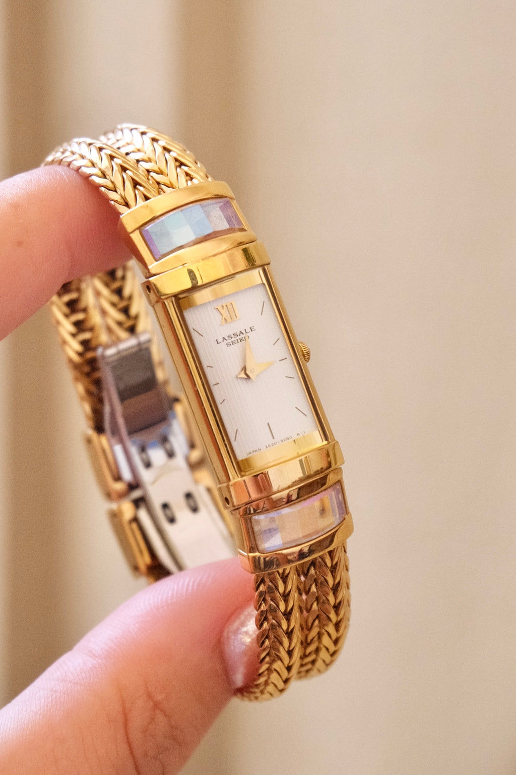 Vintage 1980s Rare Lassale Seiko Womens Gold Watch Working