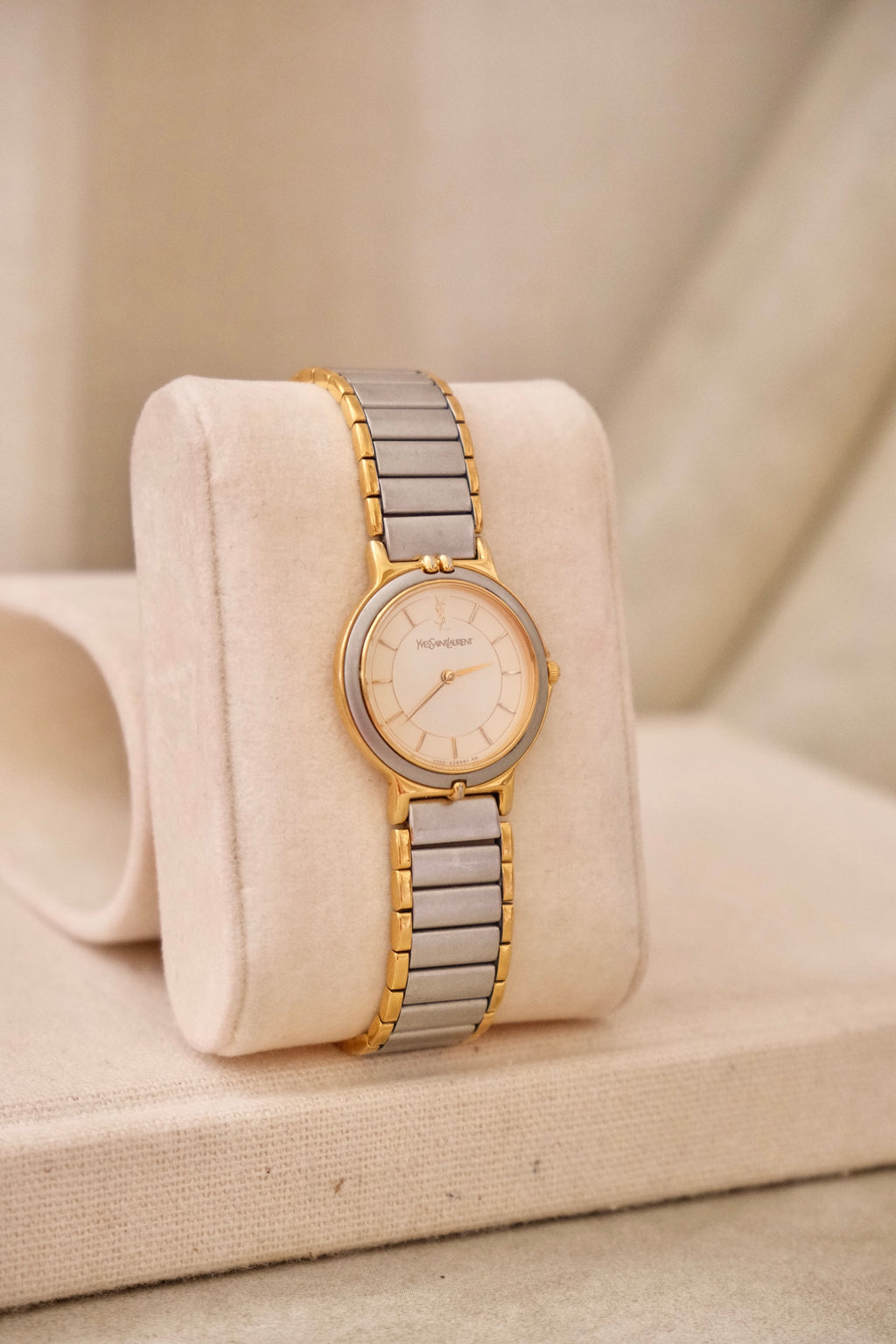 Vintage 90s Yves Saint Laurent Ladies' Quartz Watch - Silver-Tone Bracelet