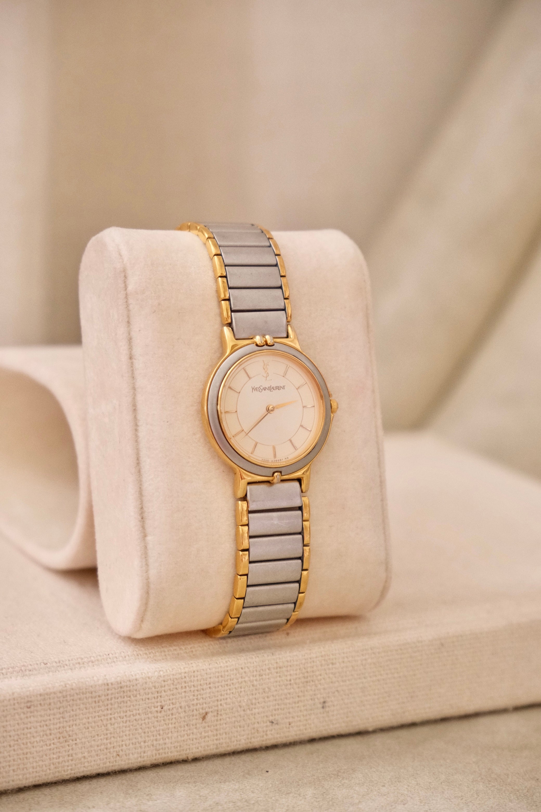 Vintage 90s Yves Saint Laurent Ladies' Quartz Watch - Silver-Tone Bracelet