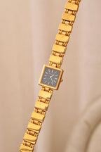 Vintage Women’s Blue Dial Sqaure Face Gold Seiko Watch Working