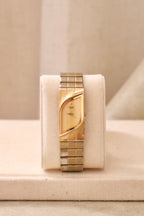 Rare Collectible Vintage 1990s Seiko Rivoli Quartz Watch Gold Asymmetrical Bracelet