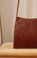 Rare Vintage Gucci Brown Leather Shoulder Bag Made in Italy Circa Late 1980s