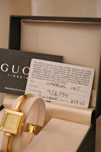 Rare Vintage Ladies 1900L Gold Bangle Gucci Watch In Box