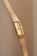 90s Seiko Tank Slim Gold Ladies Watch Auto Quartz