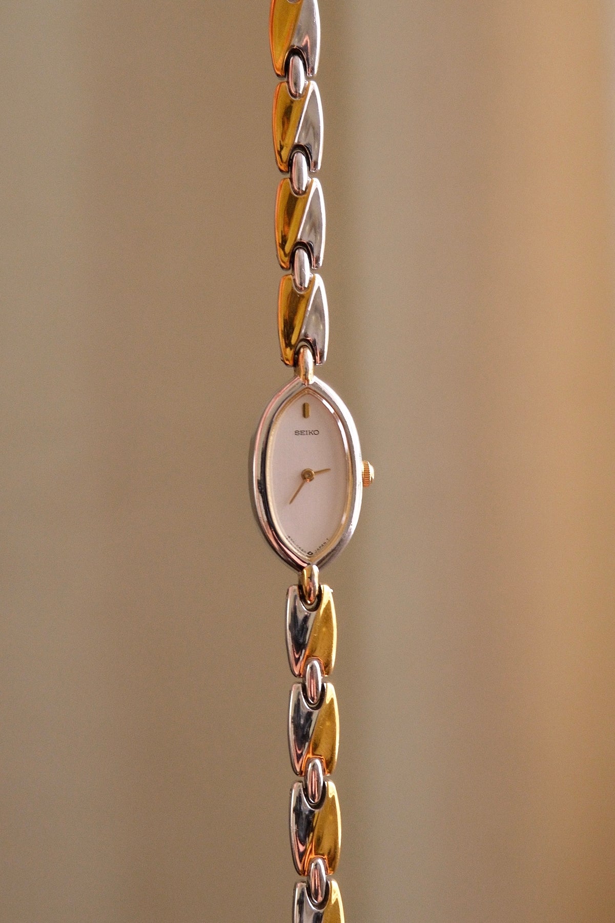 Petite Vintage 1990s Gold-Plated Ladies' Seiko Two Tone Quartz Watch
