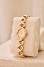 Rare 90s Ladies Gold Seiko Watch with Safety Chain – Working Quartz Vintage Watch