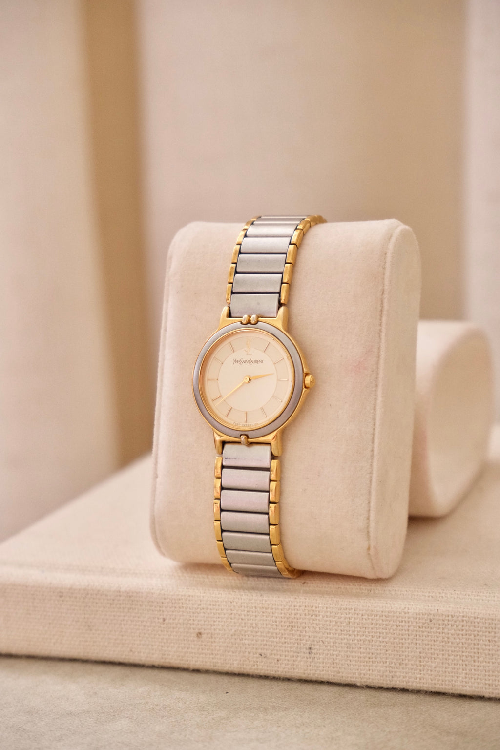 Vintage 90s Yves Saint Laurent Ladies' Quartz Watch - Silver-Tone Bracelet