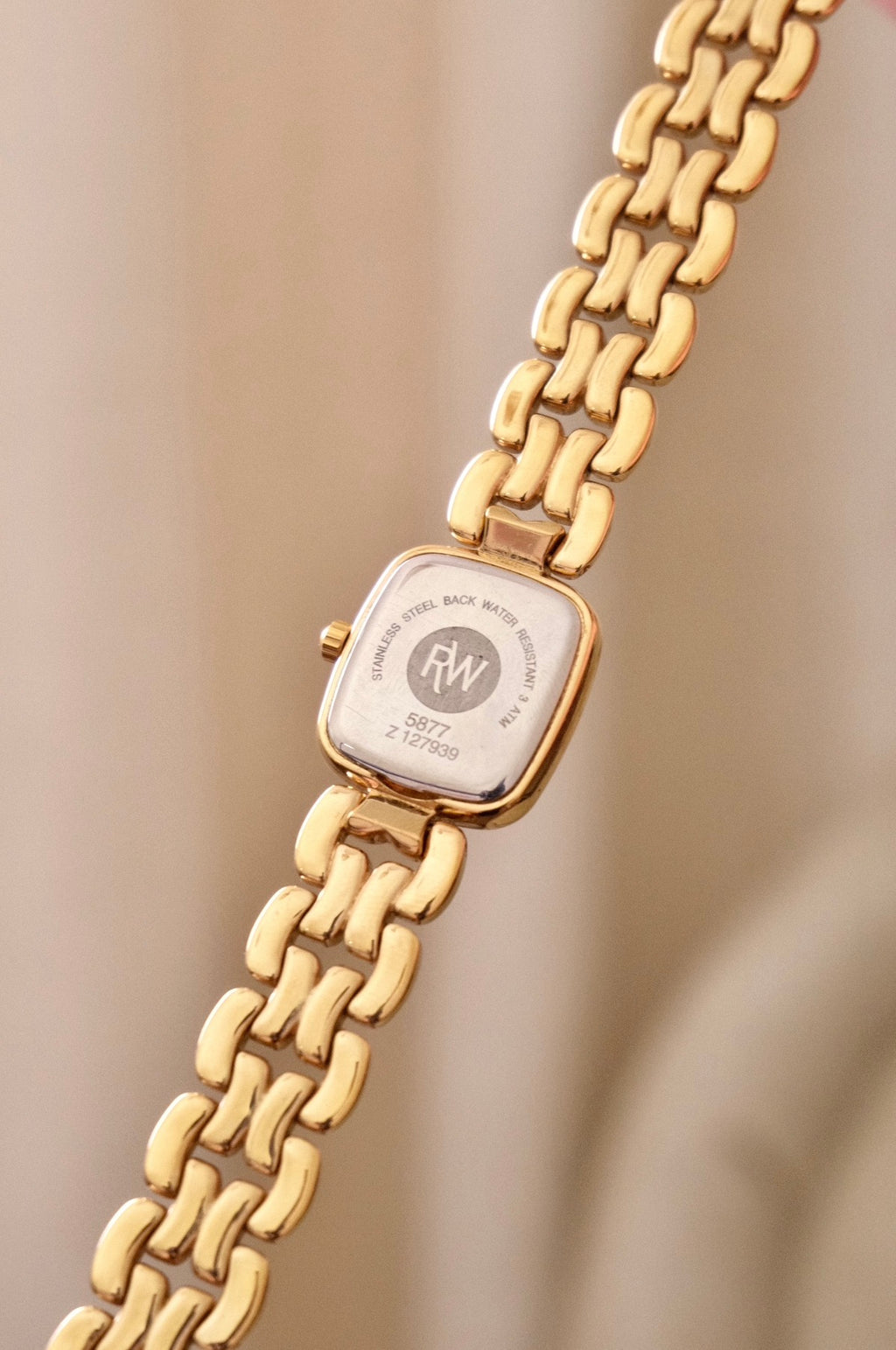 Rare vintage 18k gold plated champagne dial Raymond Weil  watch working