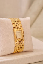 Vintage  18k Gold Plated Ladies Raymond Weil Tank Watch with Box & Papers