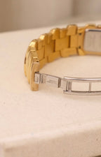 Vintage 90s ladies gold chunky seiko bangle watch working in box