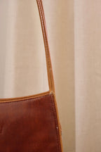 Rare Vintage Gucci Brown Leather Shoulder Bag Made in Italy Circa Late 1980s
