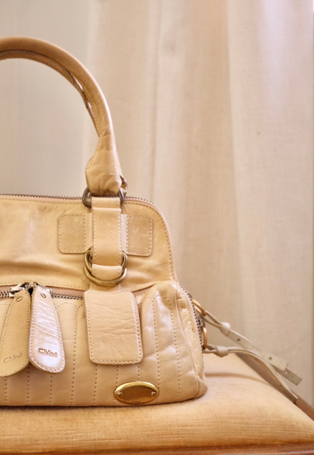 Chloe Vintage Butter Yellow / Tan  Bay Bag Soft Leather shoulder bag