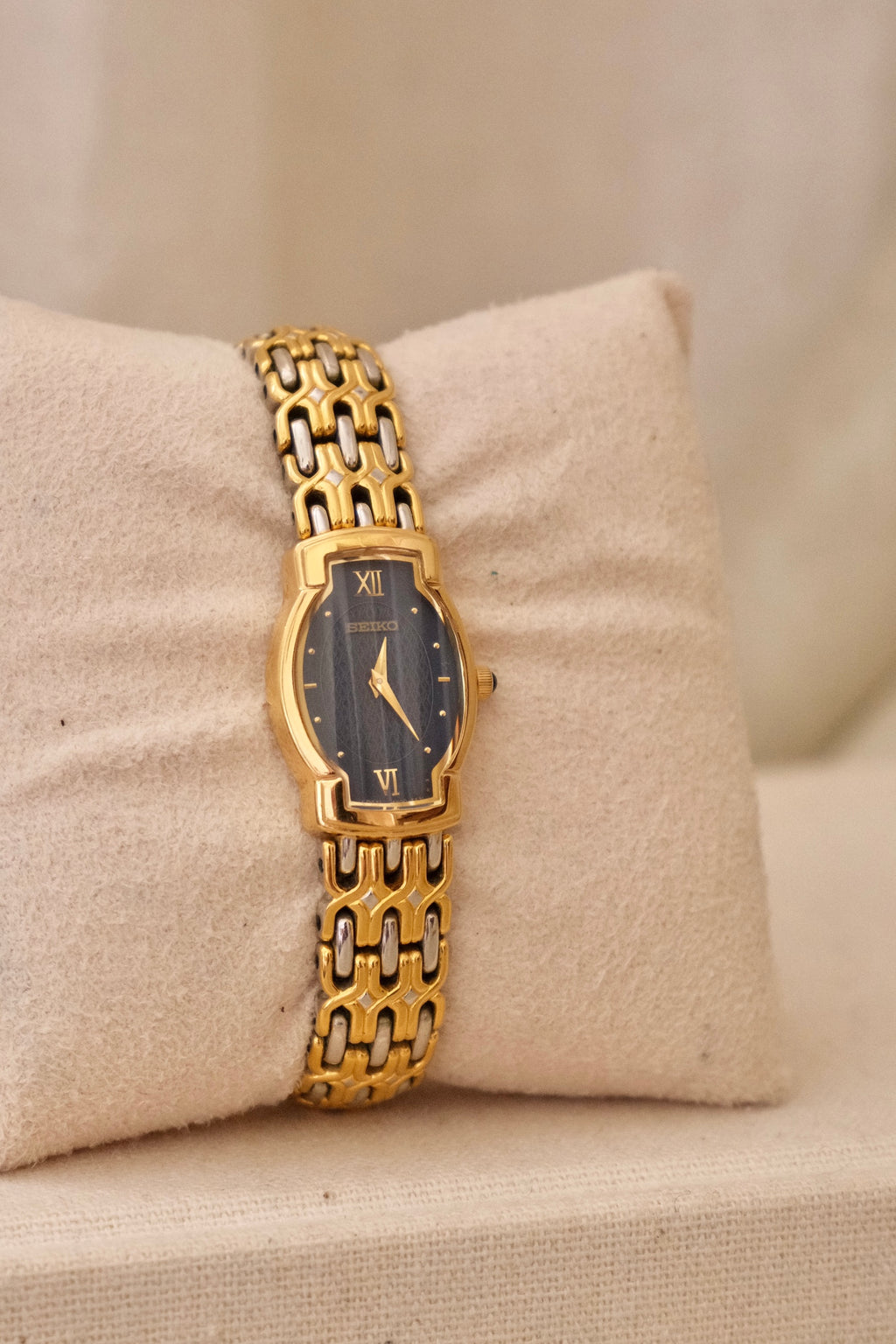 Rare Vintage 90s Seiko Two Tone Bracelet Strap Watch Working