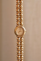 Rare Vintage Dainty 1986 Seiko 1E20-0440 Ladies Gold  Beaded Bracelet Quartz Watch Japan