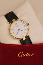 Vintage 1980s Cartier Must de Cartier Vendôme Vermeil Quartz Watch | 18K Gold-Plated 925 Sterling Silver | Red Cartier Pouch Included