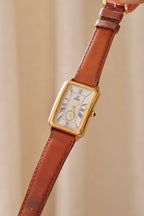 Vintage 90s Unisex Gold-Plated Fendi 500 Quartz Watch with Rectangular Tank-Style Dial