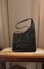 1980s Prada Dark Green Patent Leather Asim Shoulder Bag