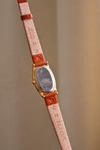 Vintage Ladies Seiko Noie Oval ‘Baignoire’ Style Leather Strap Gold Watch Working