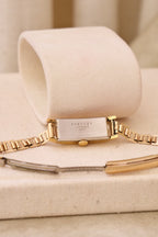 Vintage Fine Seiko Ladies Dress Watch 17 Jewels Diashock Hand Wound Gold Plated Rolled Gold Bracelet Rectangular 1950s 1960s Working