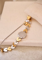 Rare Vintage Seiko Alba Heart Bracelet  Gold and Silver Two Tone Ladies Watch Working
