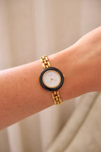 90s Vintage Gucci Gold Plated Rice Link Bezel Watch Working