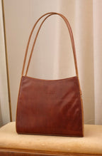 Rare Vintage Gucci Brown Leather Shoulder Bag Made in Italy Circa Late 1980s