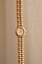 Rare Vintage Dainty 1986 Seiko 1E20-0440 Ladies Gold  Beaded Bracelet Quartz Watch Japan